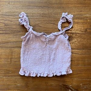 womens purple rouched crop top